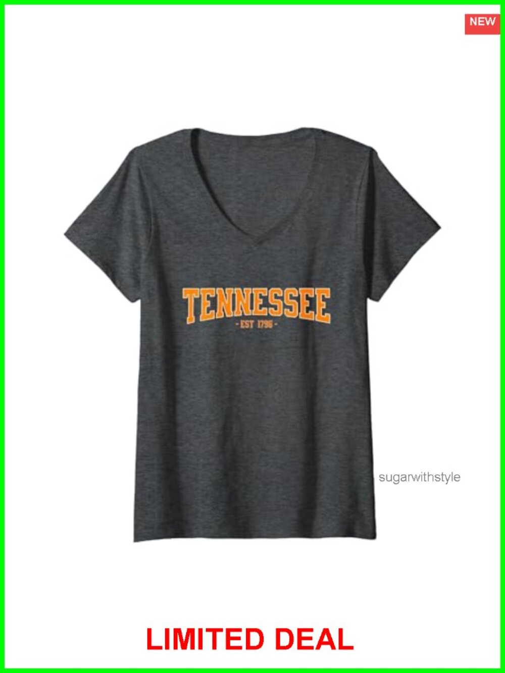 Vintage Tennessee Collegiate V-Neck Short Sleeve T-Shirt